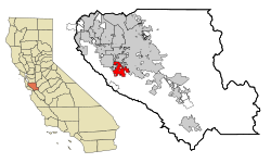 Santa Clara County California Incorporated and Unincorporated areas Los Gatos Highlighted